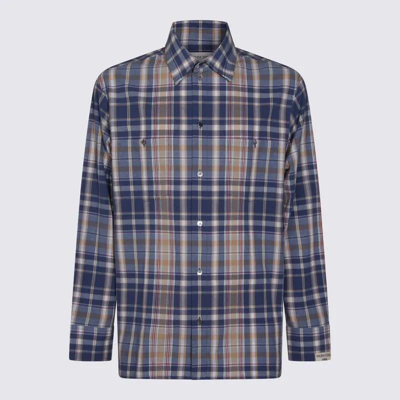Shirts New Wheat/Indigo Blue/Old Red - Golden Goose