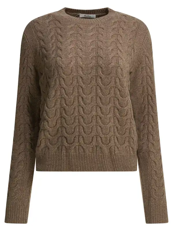 Knitted Cashmere Sweater Knitwear Brown - Max Mara