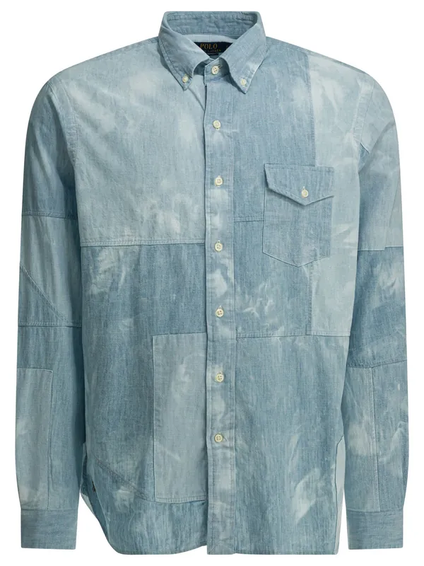 Tie-Dye Classic-Fit Casual Shirt Shirts Blue