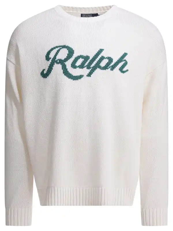 Crew-Neck Sweater With Logo Knitwear White