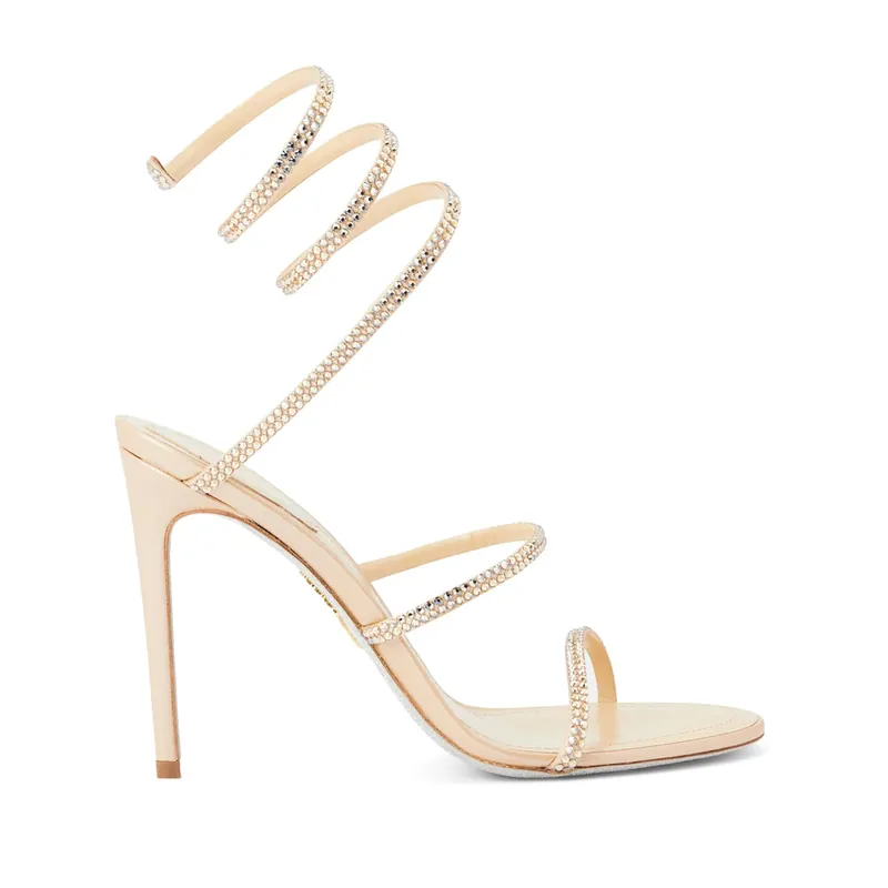 Shoes Pink, Gold - René Caovilla