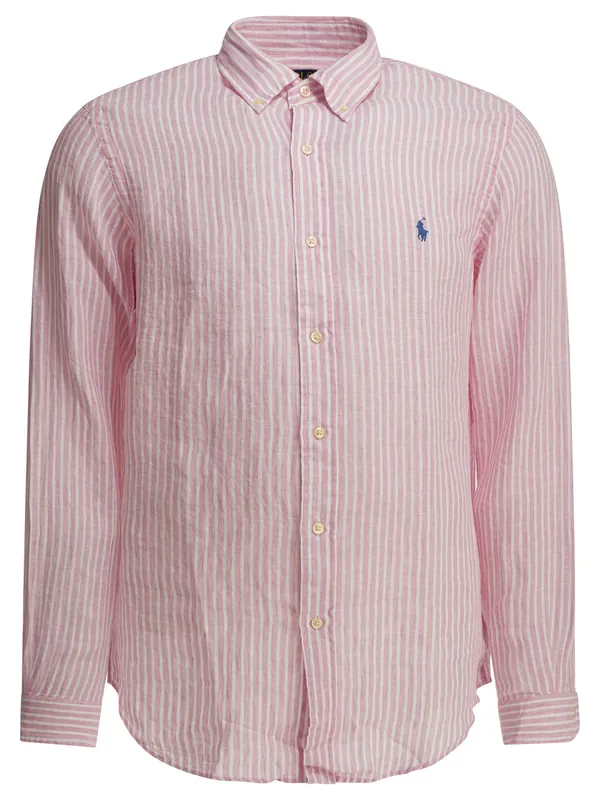 Custom-Fit Casual Shirt With Logo Shirts Pink