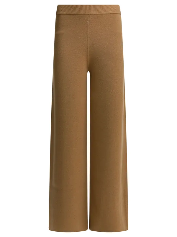 Casual Wool Pants Trousers Brown - Max Mara