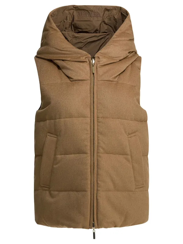 Reversible Sleeveless Jacket Jackets And Coats Brown - Max Mara The Cube