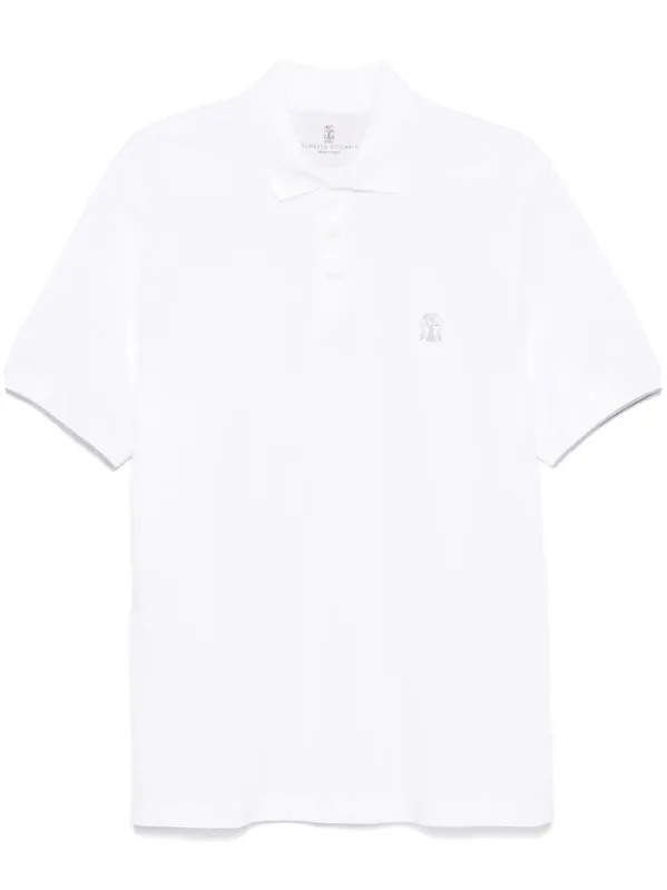 Cotton PiquÉ Polo Shirt With Logo - Brunello Cucinelli