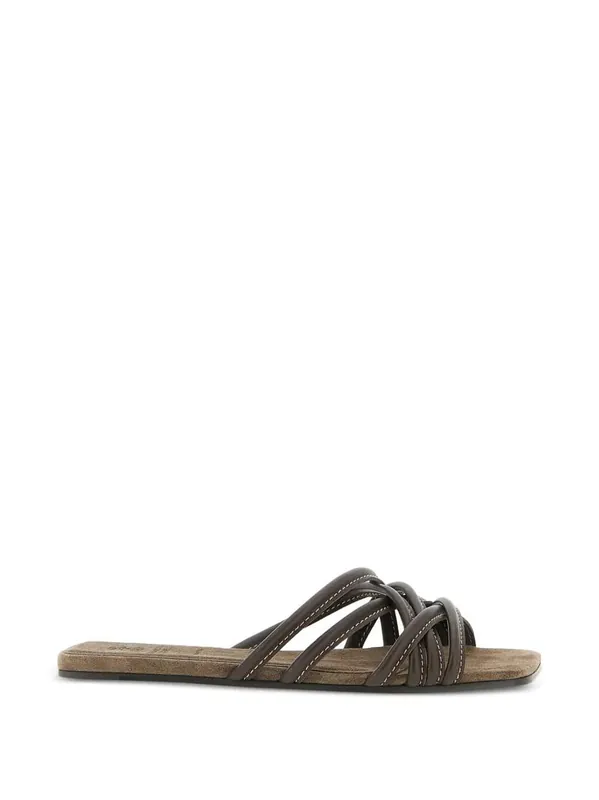Sandals With Contrasting Stitching - Brunello Cucinelli