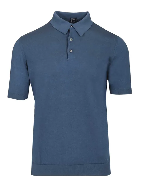 Short-Sleeved Polo Shirt Blue