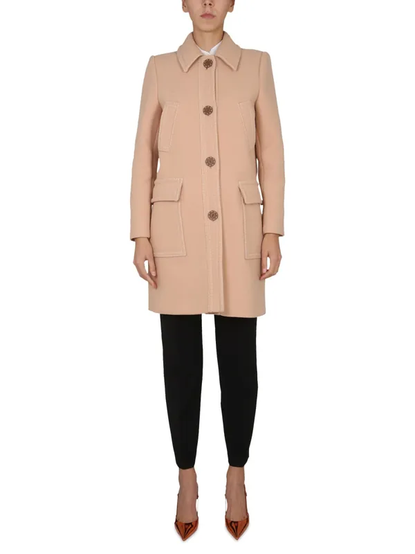 Virgin Wool Coat - Moschino