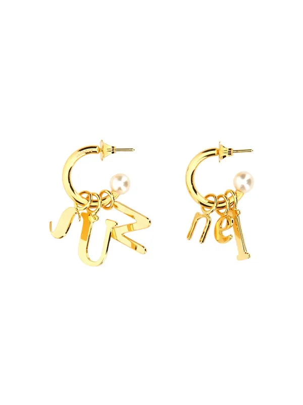 Lettering Logo Dangle Earrings - Sunnei