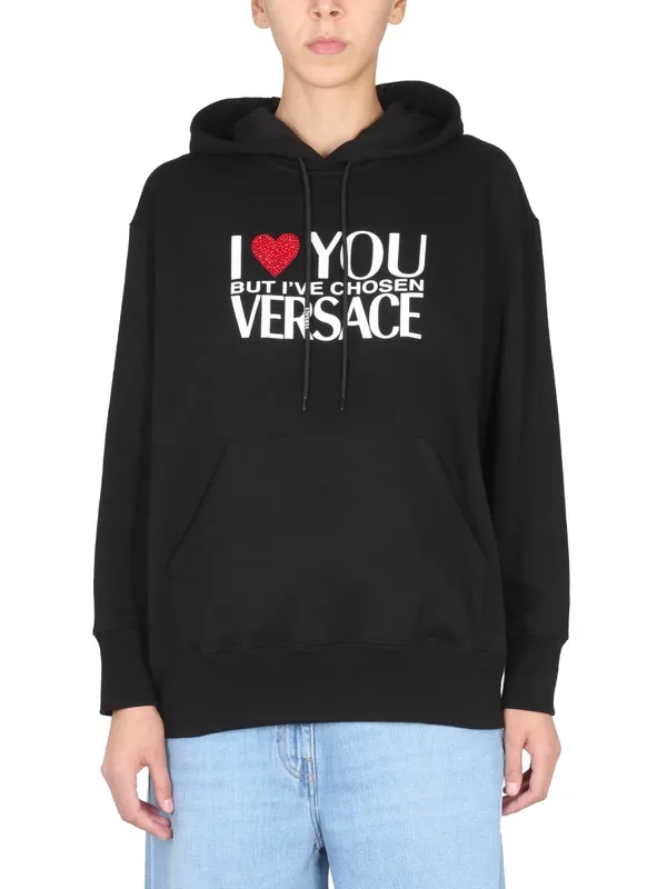 Sweatshirt With I Love You Logo - Versace