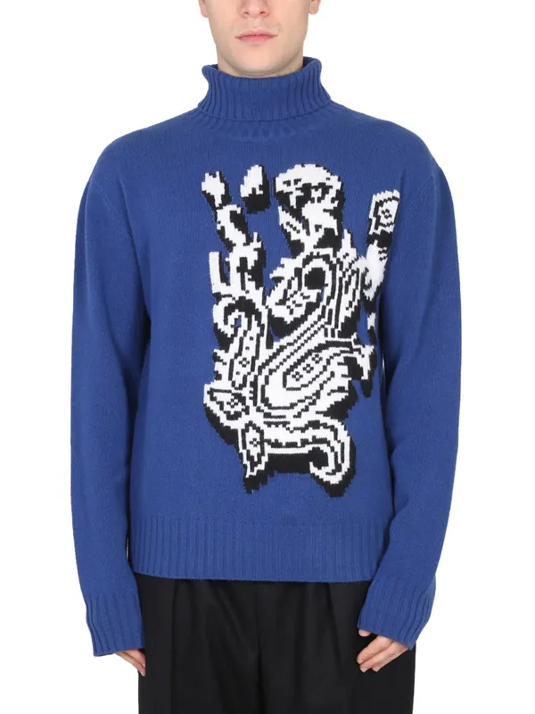 Inlaid Jacquard Turtleneck Sweater - Etro