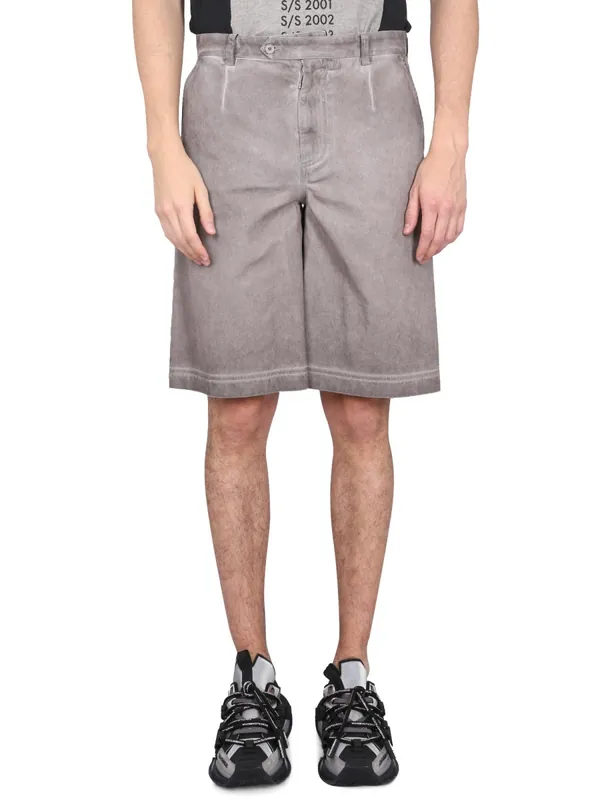 Bermuda Shorts With Logo Plaque - Dolce & Gabbana