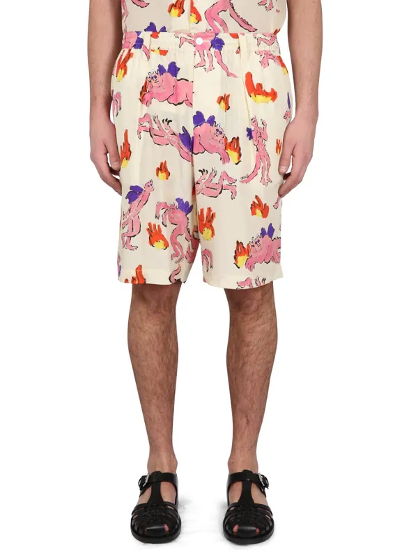 Bermuda Shorts With Print - Marni