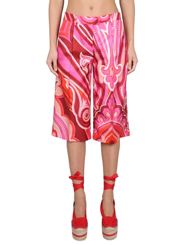 Silk And Cotton Bermuda Shorts - Etro