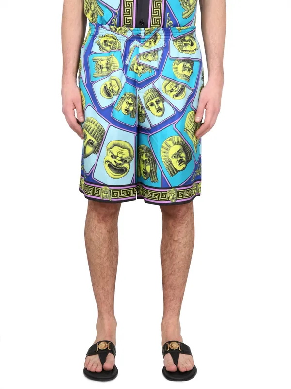 Silk Shorts The Masks - Versace