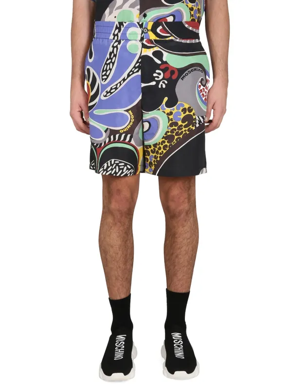 Psychedelic Print Bermuda Shorts - Moschino