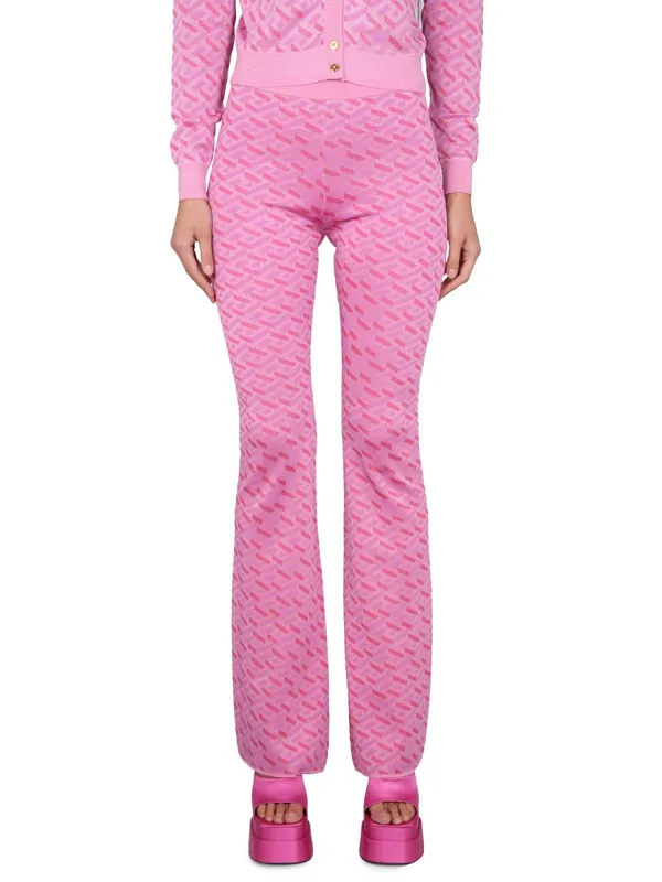 Jacquard Pants With Greek Print - Versace