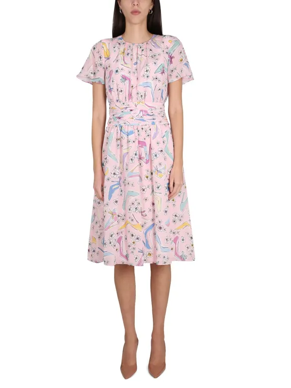 "Heels And Flowers" Dress - Moschino