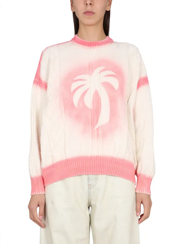 Patent Leather Effect Palm Sweater - Palm Angels