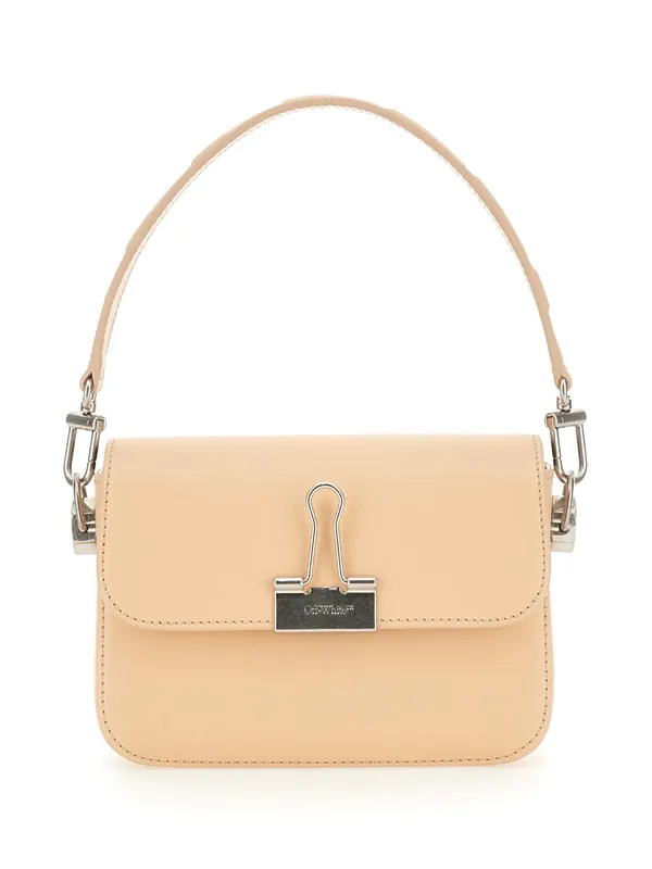 Small Leather Binder Bag - Off-White