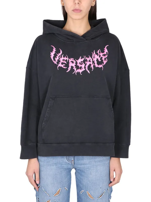 Hooded Sweatshirt With Logo - Versace