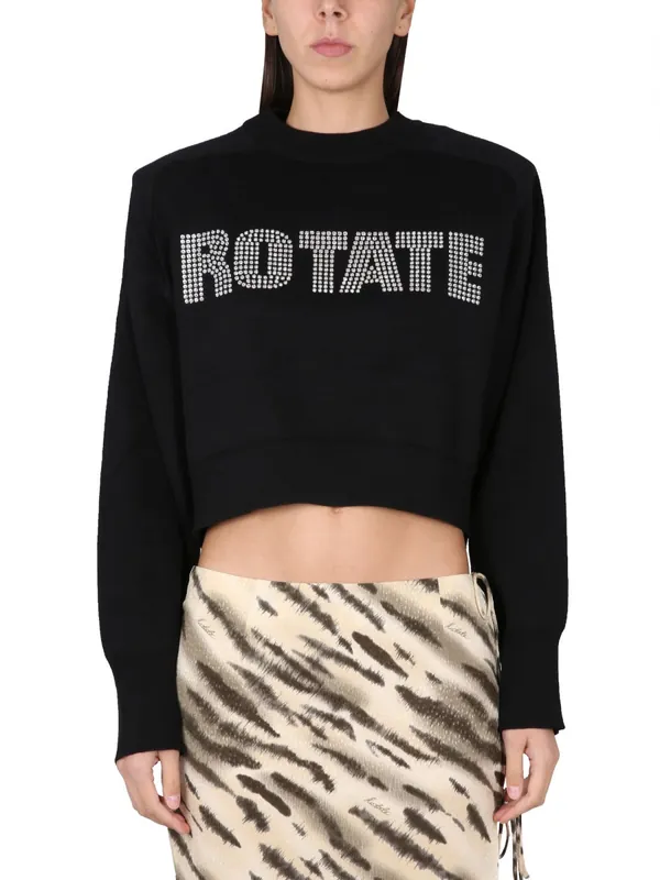 Cropped Shirt With Logo - Rotate