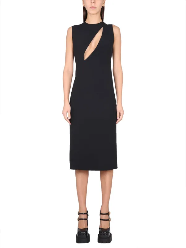 Sleeveless Midi Dress With Cutouts - Versace