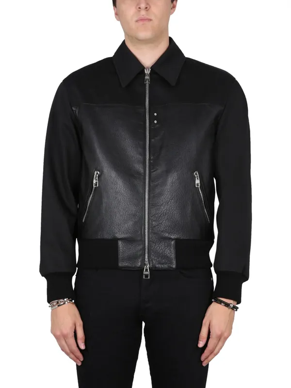 Leather Bomber Jacket - Alexander McQueen