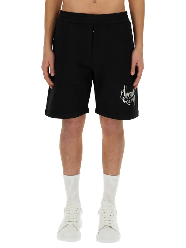 Bermuda With Logo - Alexander McQueen