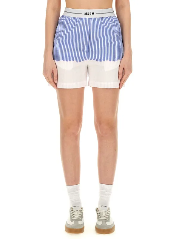 Shorts With Logo Band - MSGM