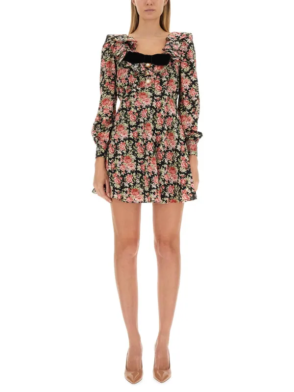 Flower Print Mini Dress - Alessandra Rich