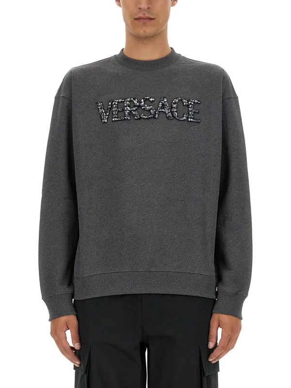 Sweatshirt With Crocodile Logo - Versace