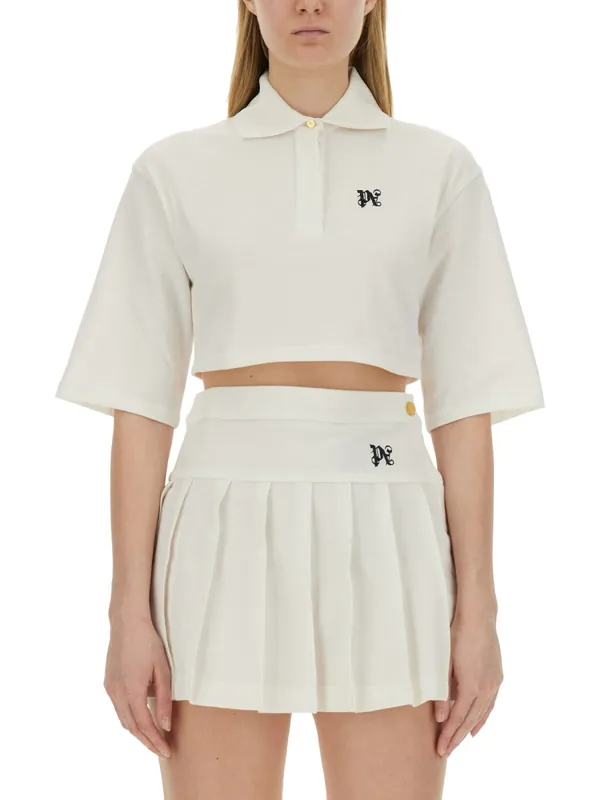 Monogram Cropped Polo Shirt - Palm Angels