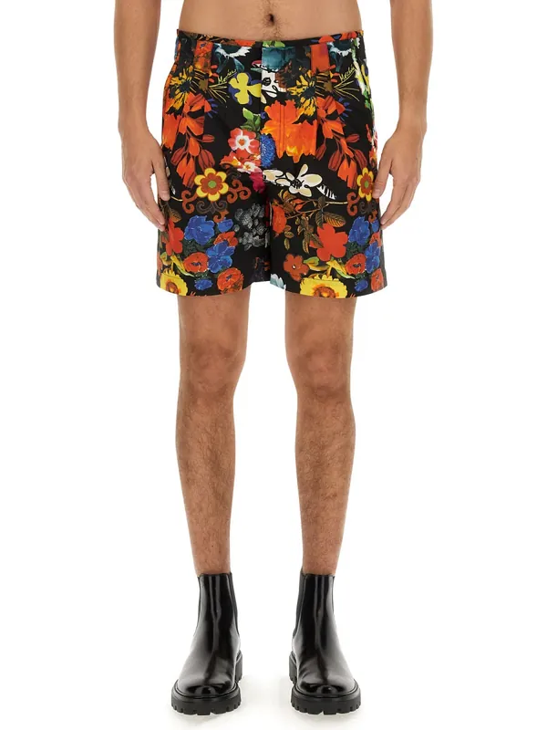 Bermuda With Floral Pattern - Moschino