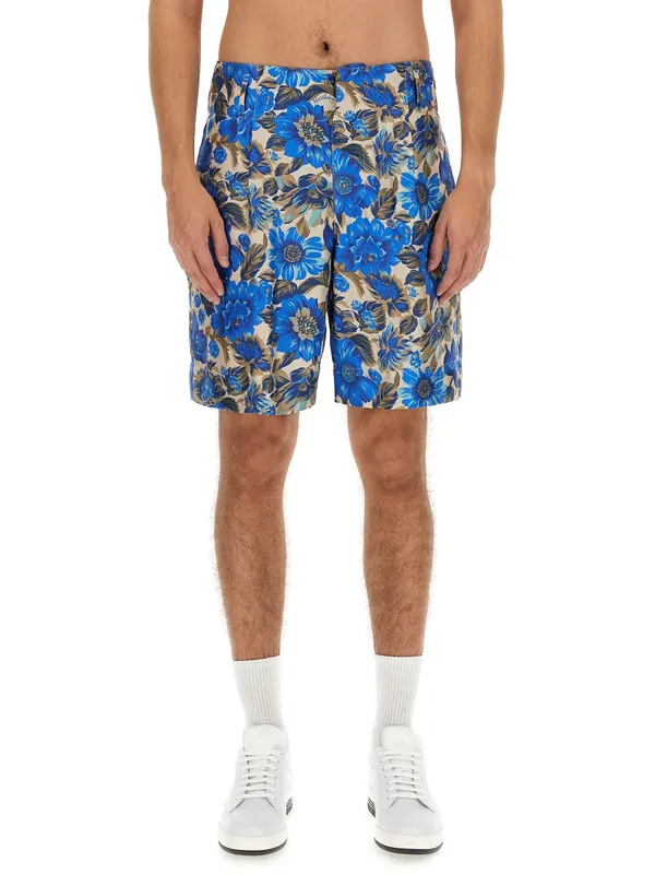 Short All Over Blue Flower - Moschino