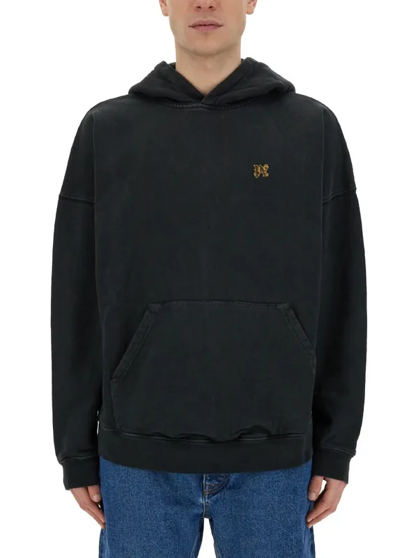 "Burning Monogram" Print Sweatshirt - Palm Angels
