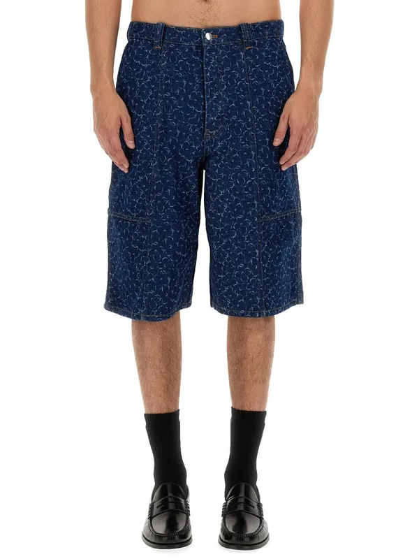 Denim Bermuda Shorts - Maison Kitsuné