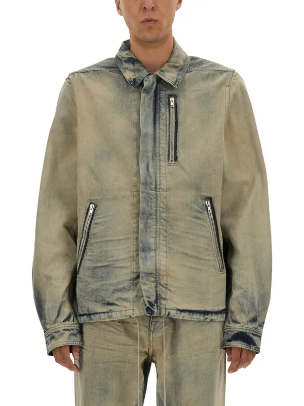 Jacket With Concealed Zipper - Rick Owens DRKSHDW