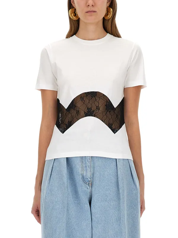 Jersey T-Shirt With Lace Insert