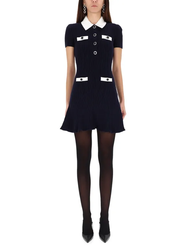 Mini Dress With Contrasting Collar - Self-Portrait