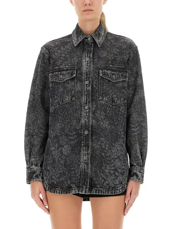 "Ollie Boyfriens" Shirt With Laser Flowers - Golden Goose