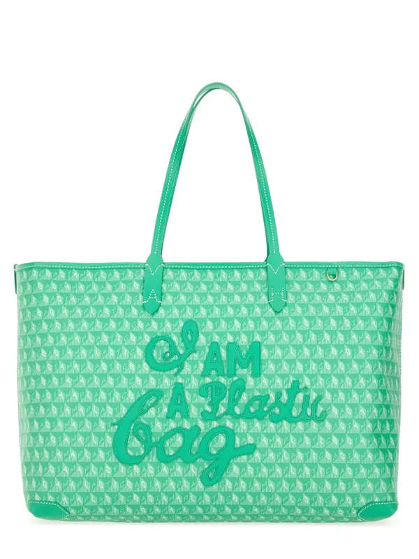 Tote Bag With "I Am A Plastic Bag" Pattern - Anya Hindmarch