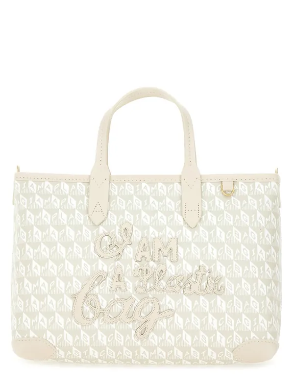 Xs Tote Bag With "I Am A Plastic Bag" Pattern - Anya Hindmarch