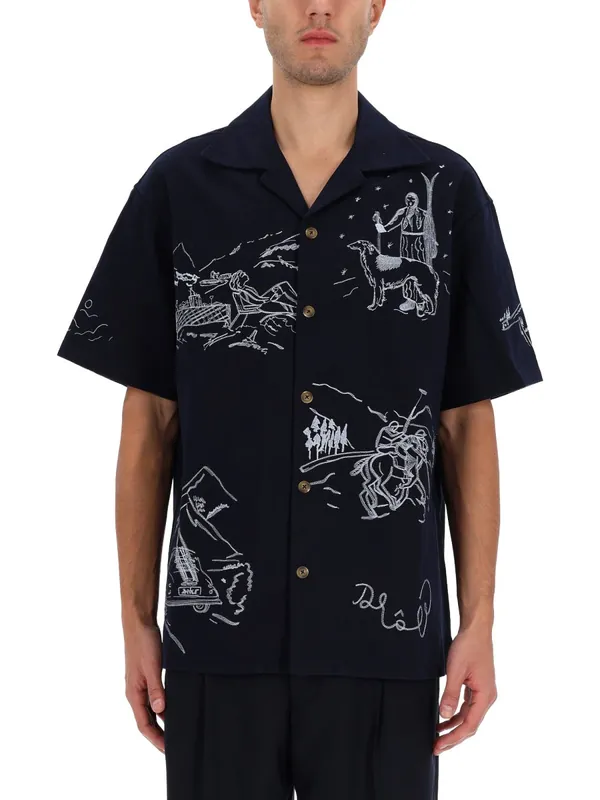 Shirt With Embroidery - Drole De Monsieur