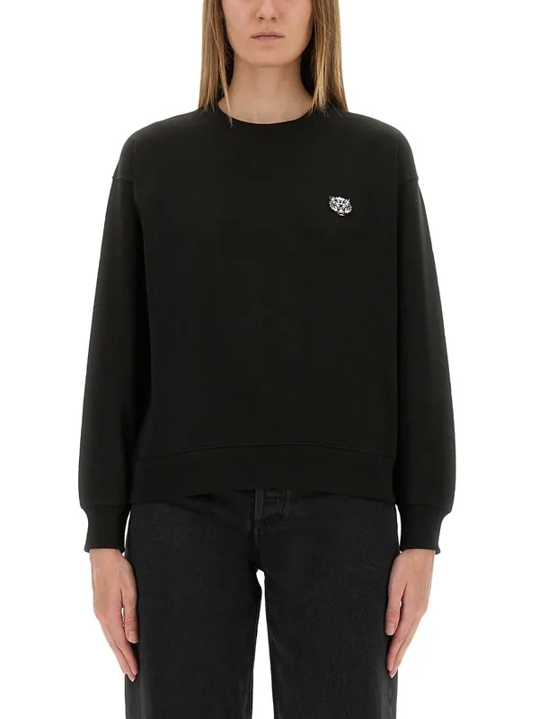 Cotton Sweatshirt With "Happy Tiger" Patch - Kenzo
