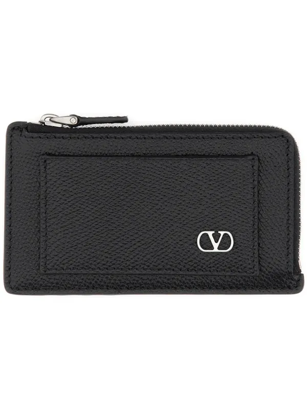 "Vlogo Signature" Leather Coin Purse - Valentino Garavani