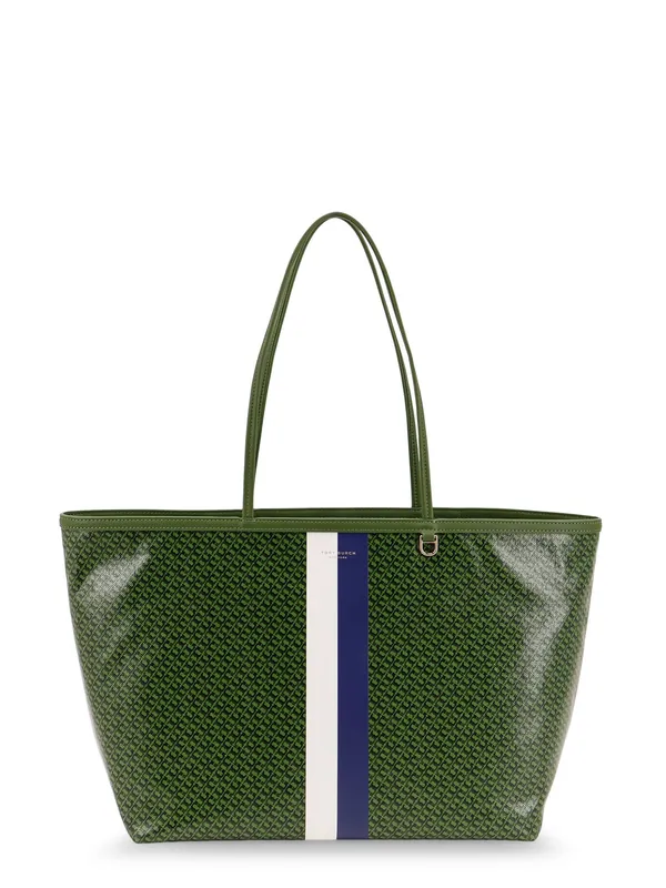 Coated Canvas The Racer Tote Shoulder Bag With All-Over Logo