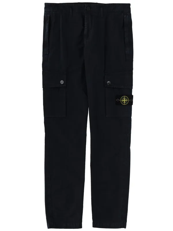 Cargo Pants With Logo Patch - Stone Island
