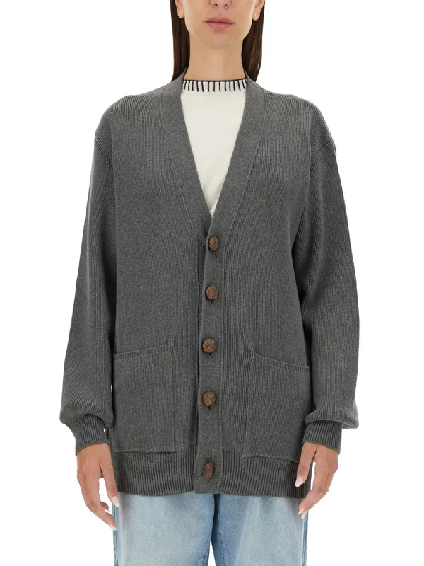Cardigan With Logo - Golden Goose