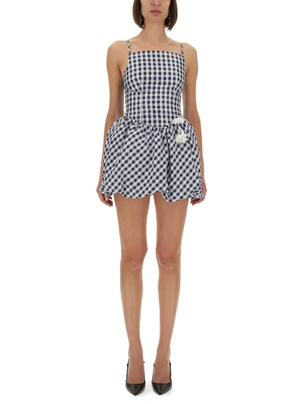 Checkered Taffeta Mini Dress - Self-Portrait